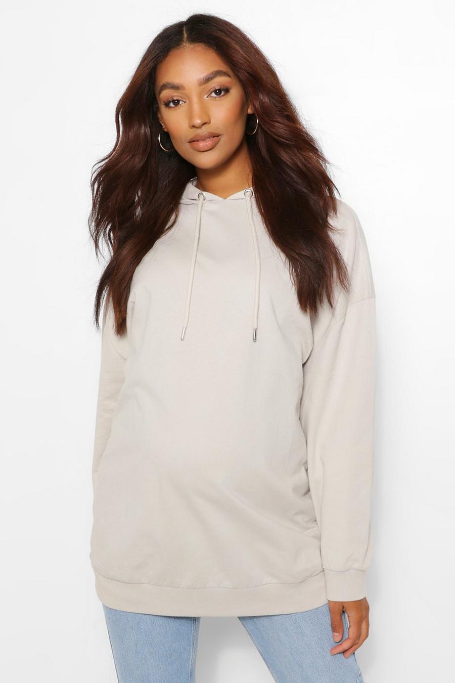 Grey Mammakläder - Oversize amningshoodie med slits image number 1