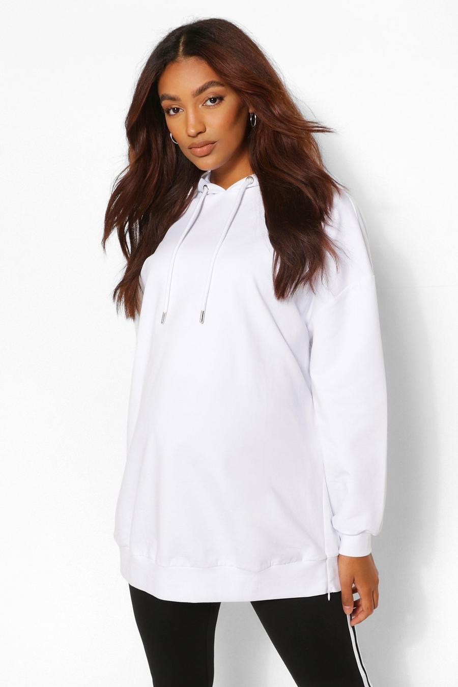 White Mammakläder - Oversize amningshoodie med slits image number 1