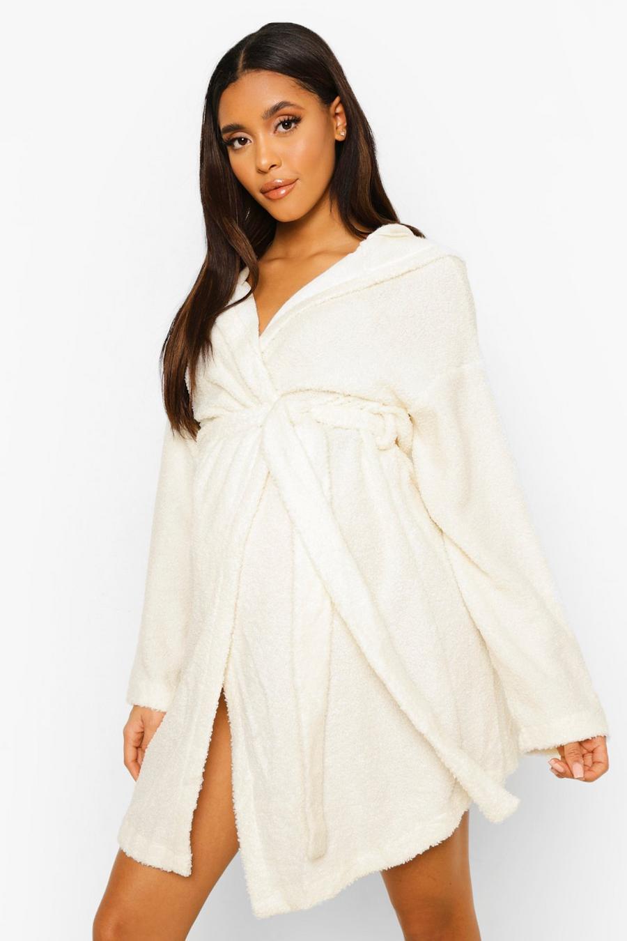 Cream Maternity Momma Bear Embroidered Dressing Gown image number 1