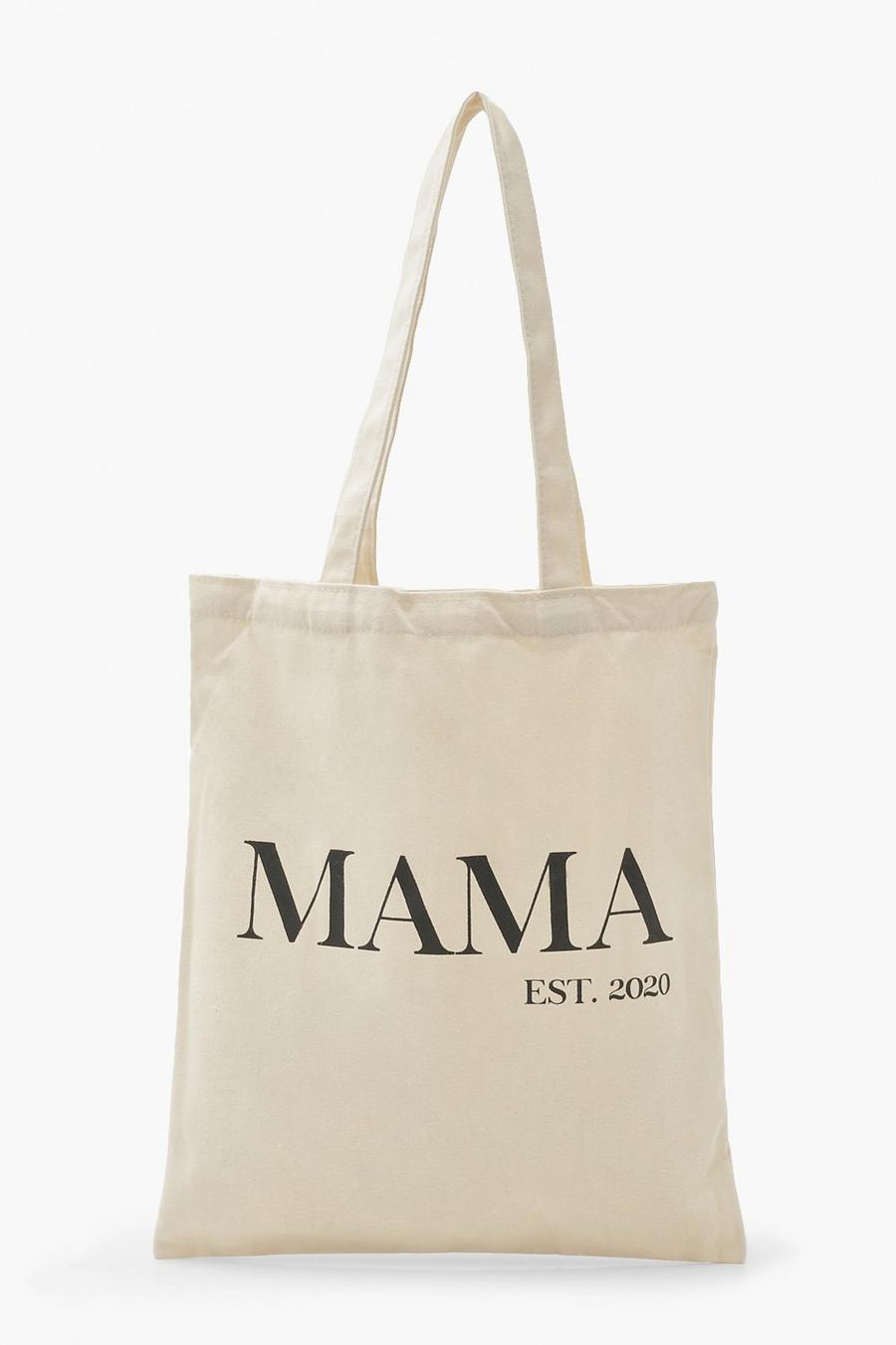 Mama Tote Bag „Est 2020“-Slogan, Naturfarben image number 1