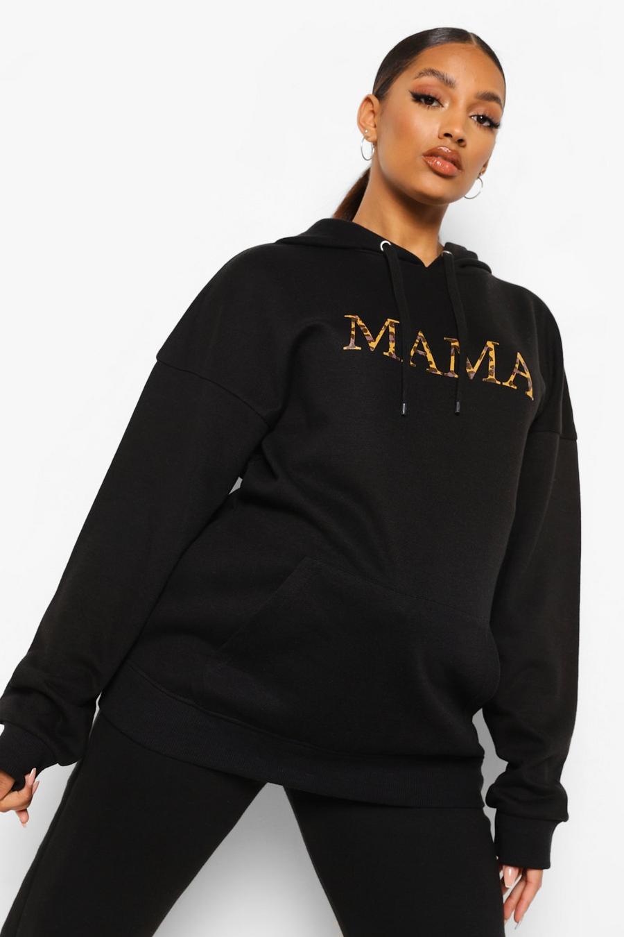 שחור קפוצ'ון Mama עם הדפס מנומר בגדי היריון image number 1