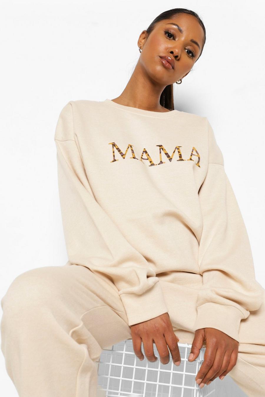 Stone Mammakläder - "Mama" Sweatshirt med leopardmönstrad text image number 1