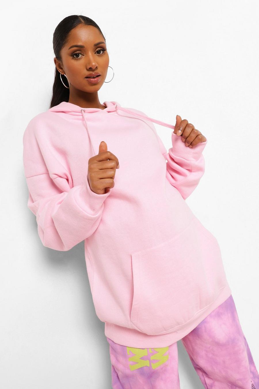 Pale pink Mammakläder Oversize hoodie med känguruficka image number 1