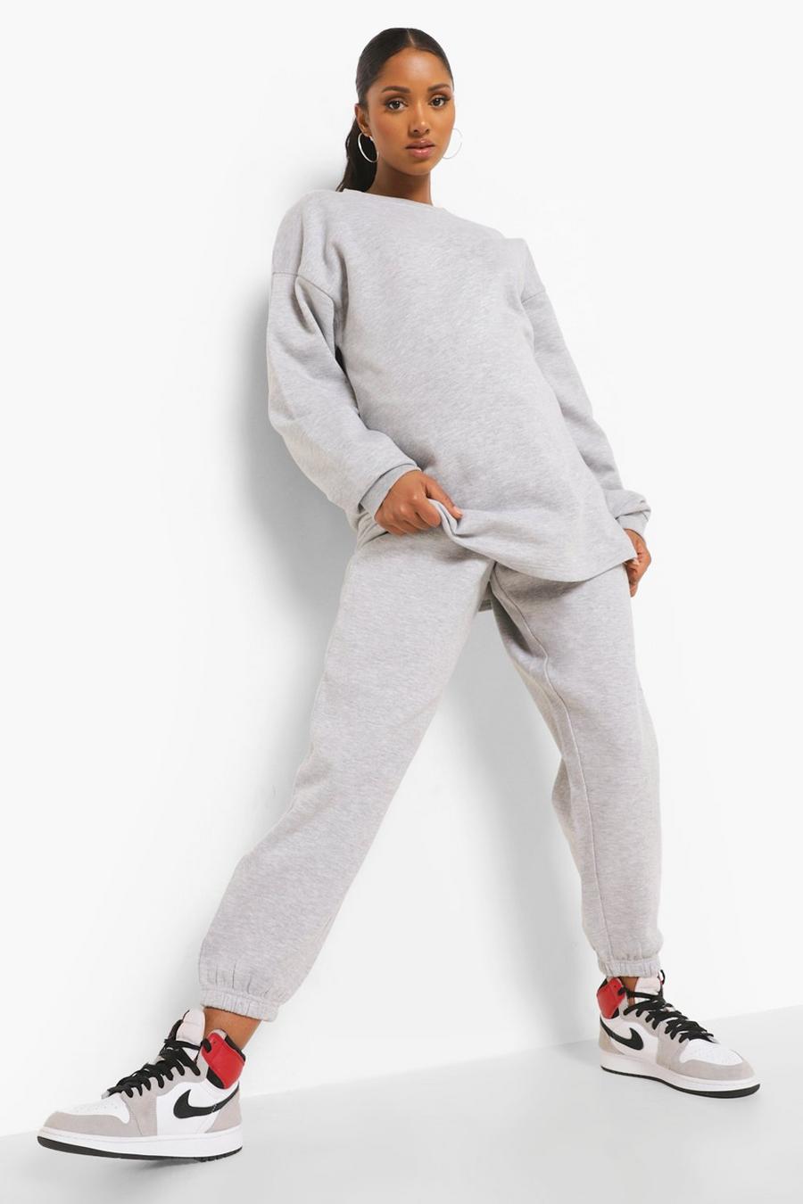 Grey marl Maternity Over The Bump Track Pants image number 1