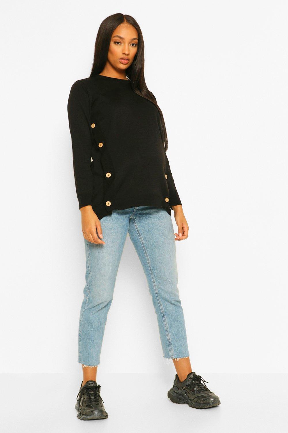 Maternity Button Side Nursing Jumper boohoo