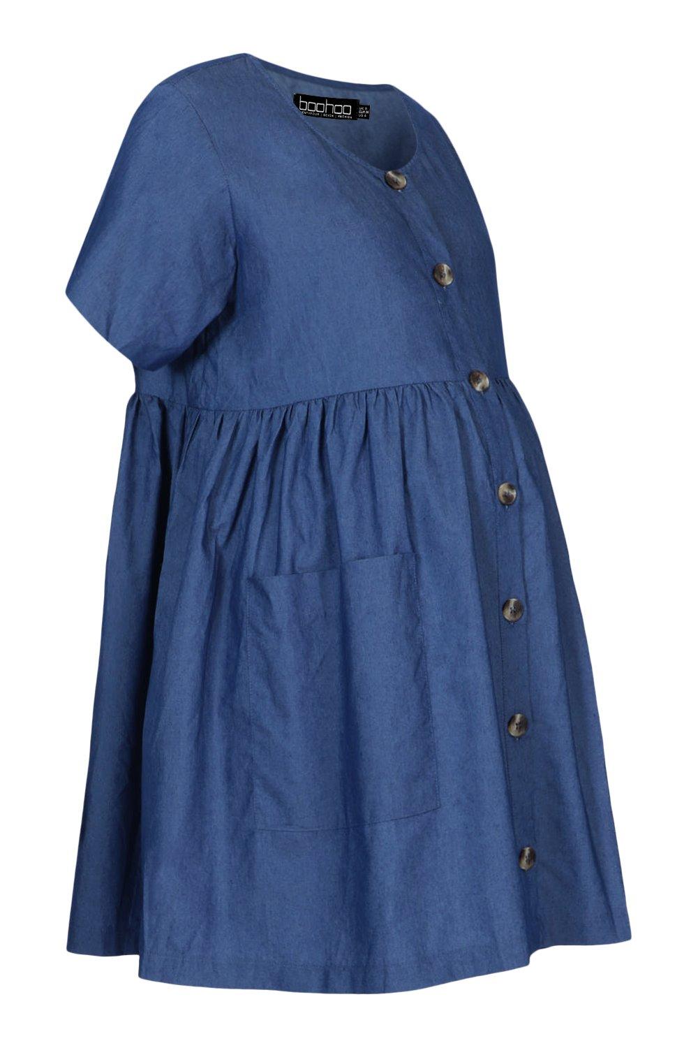 chambray smock dress