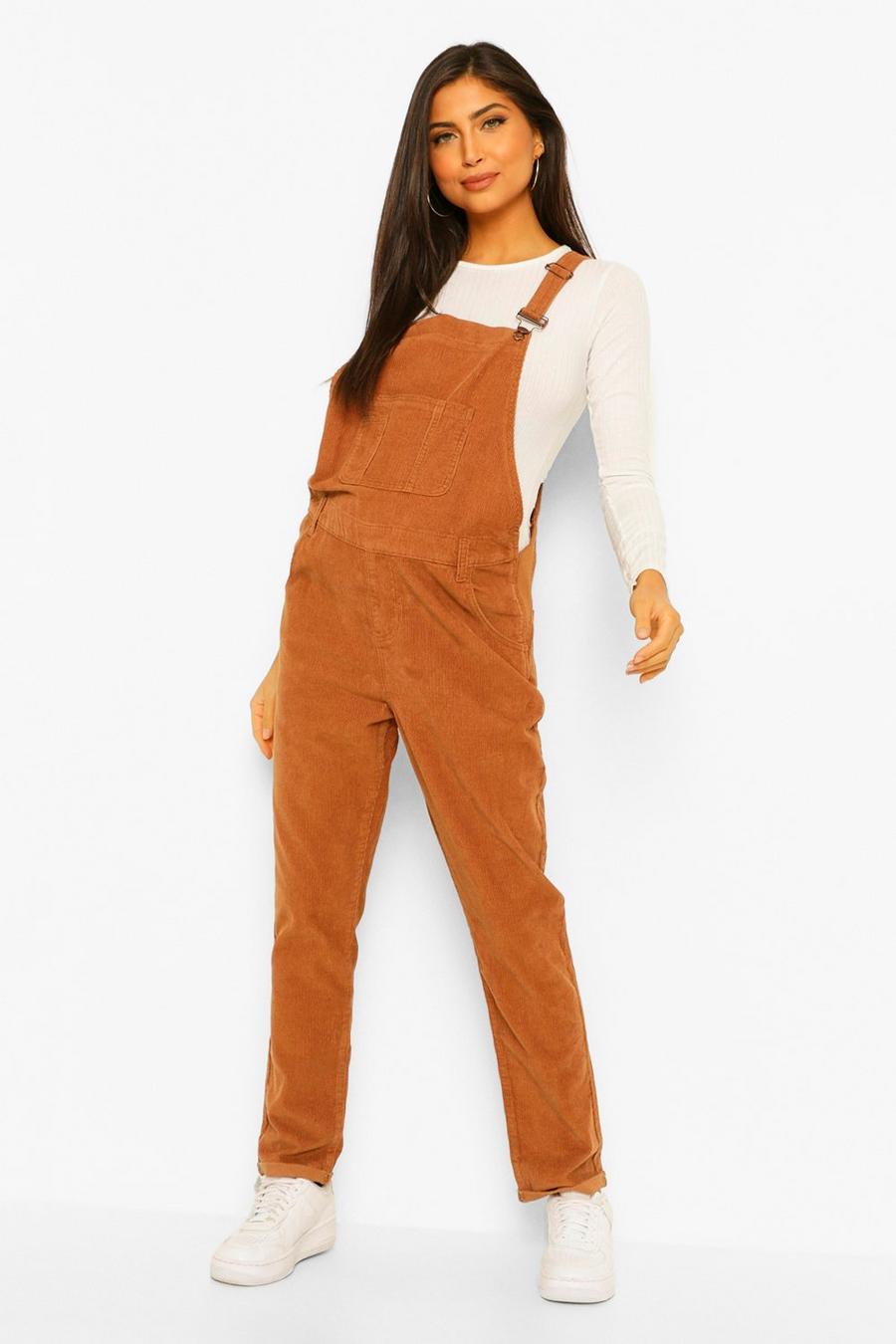 Camel Maternity Cord Overalls image number 1