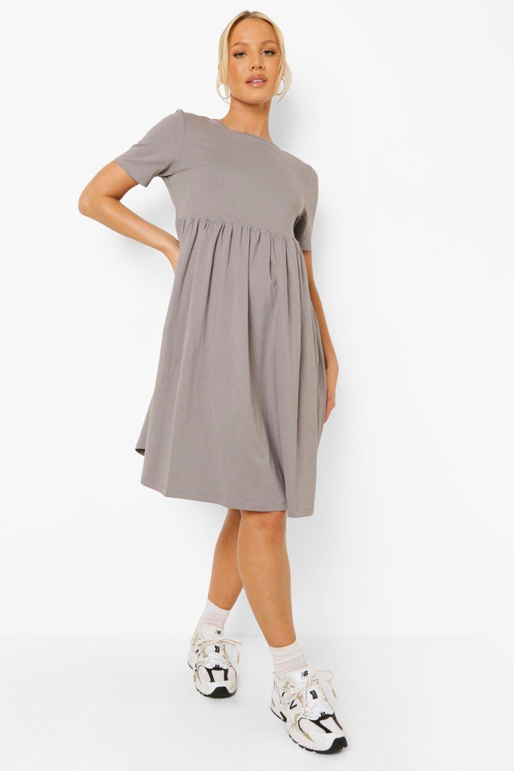 dark gray maternity dress