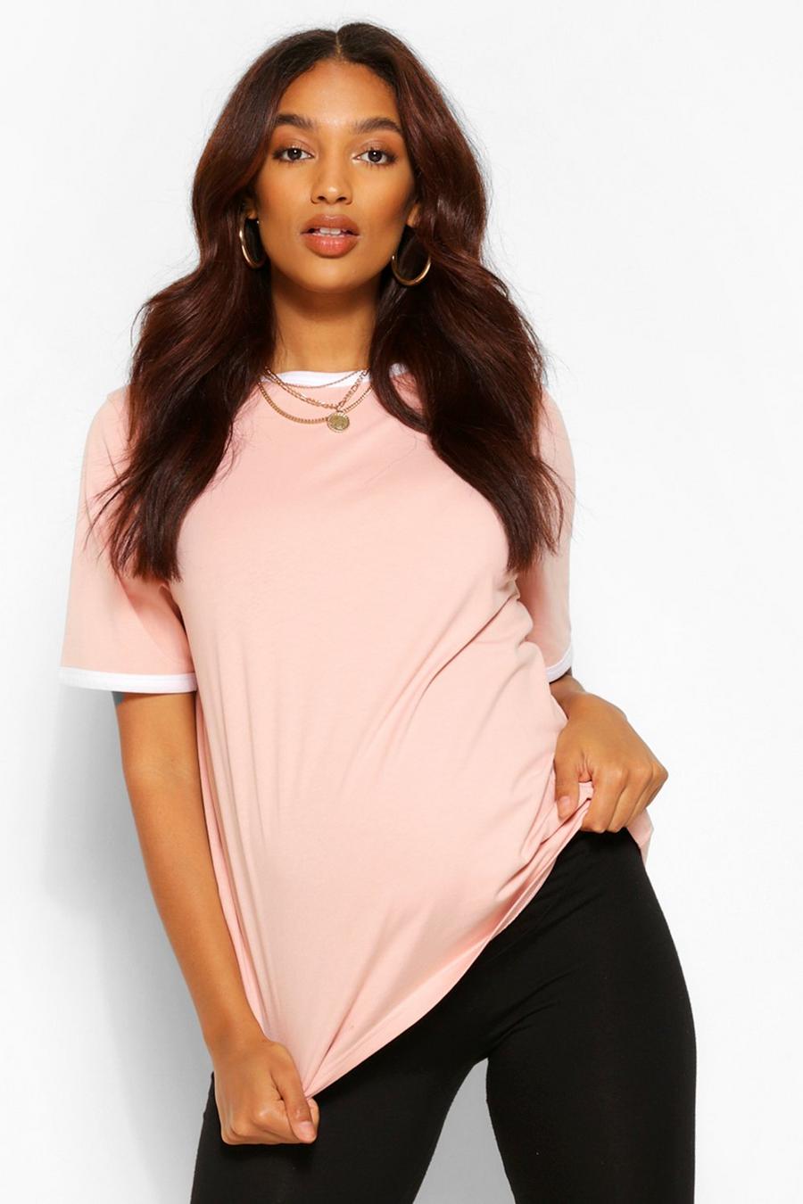 Maternité - T-shirt à bordures contrastées, Blush image number 1