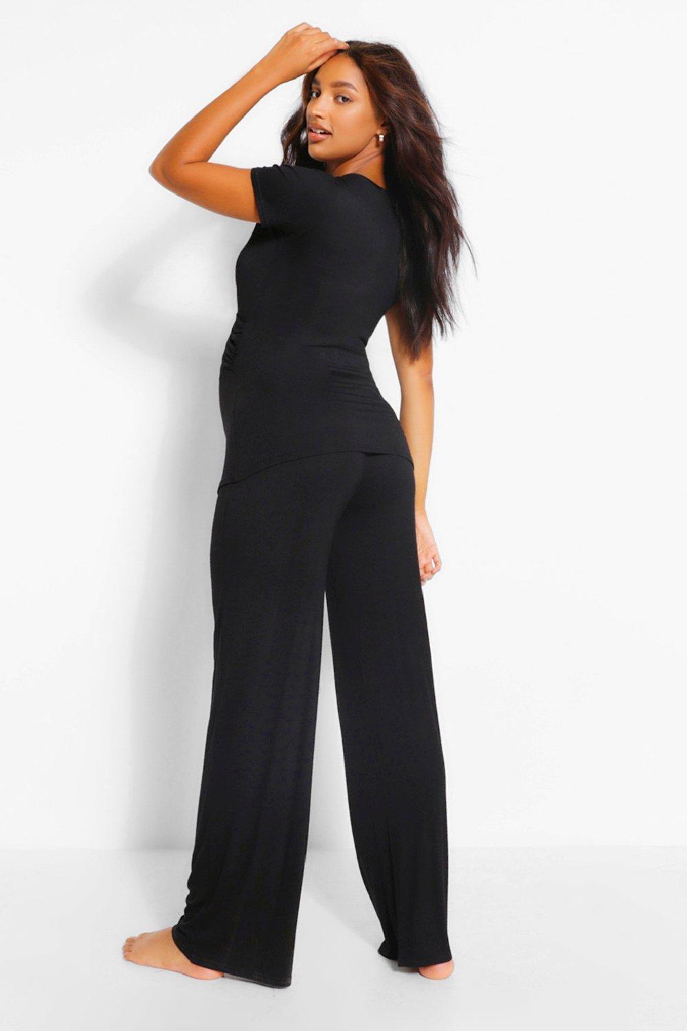 Wide Leg Cropped Maternity & Nursing Jumpsuit