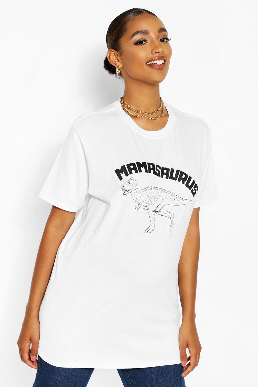 White Maternity Mamasaurus Slogan T-Shirt image number 1