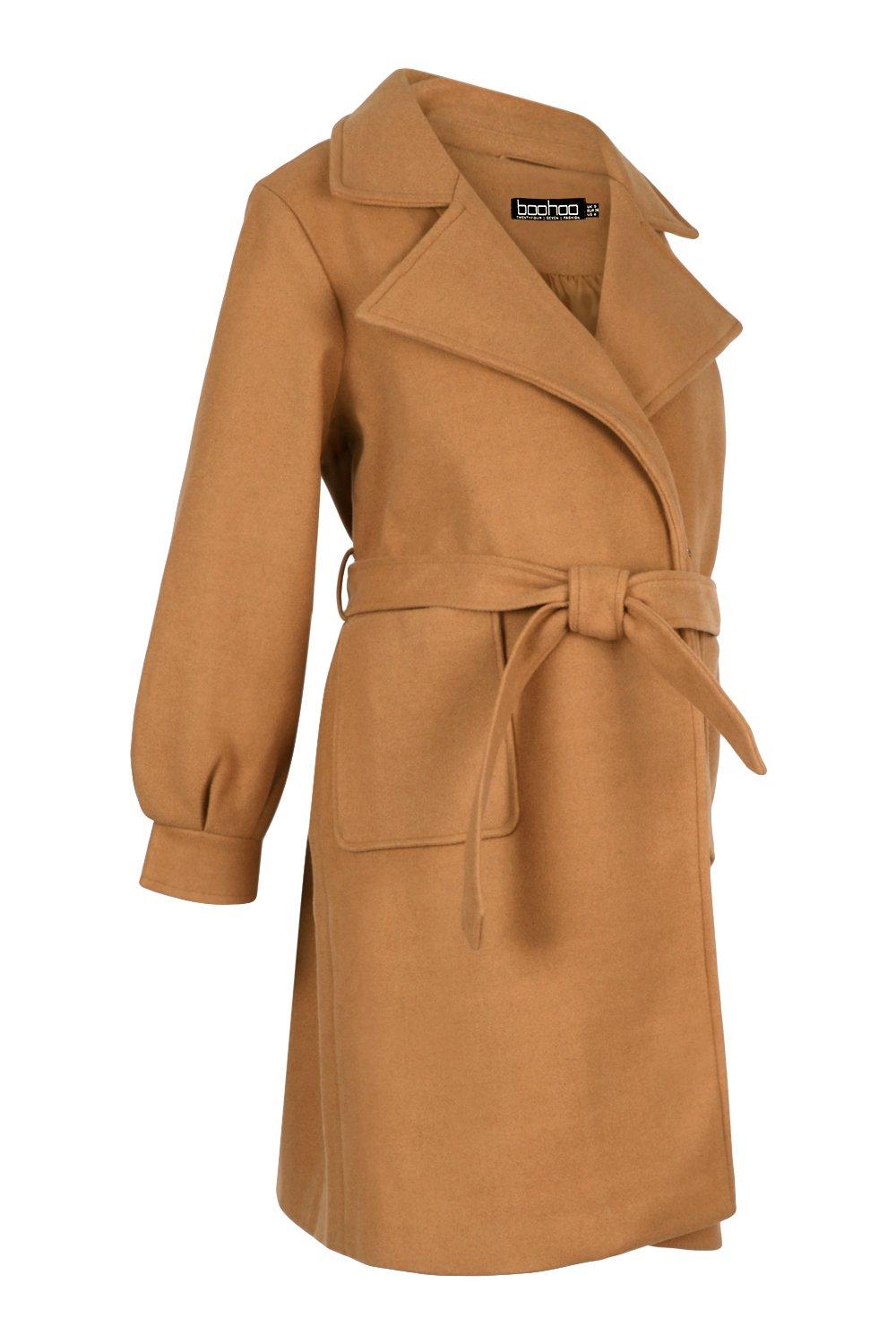 Boohoo wrap sale coat