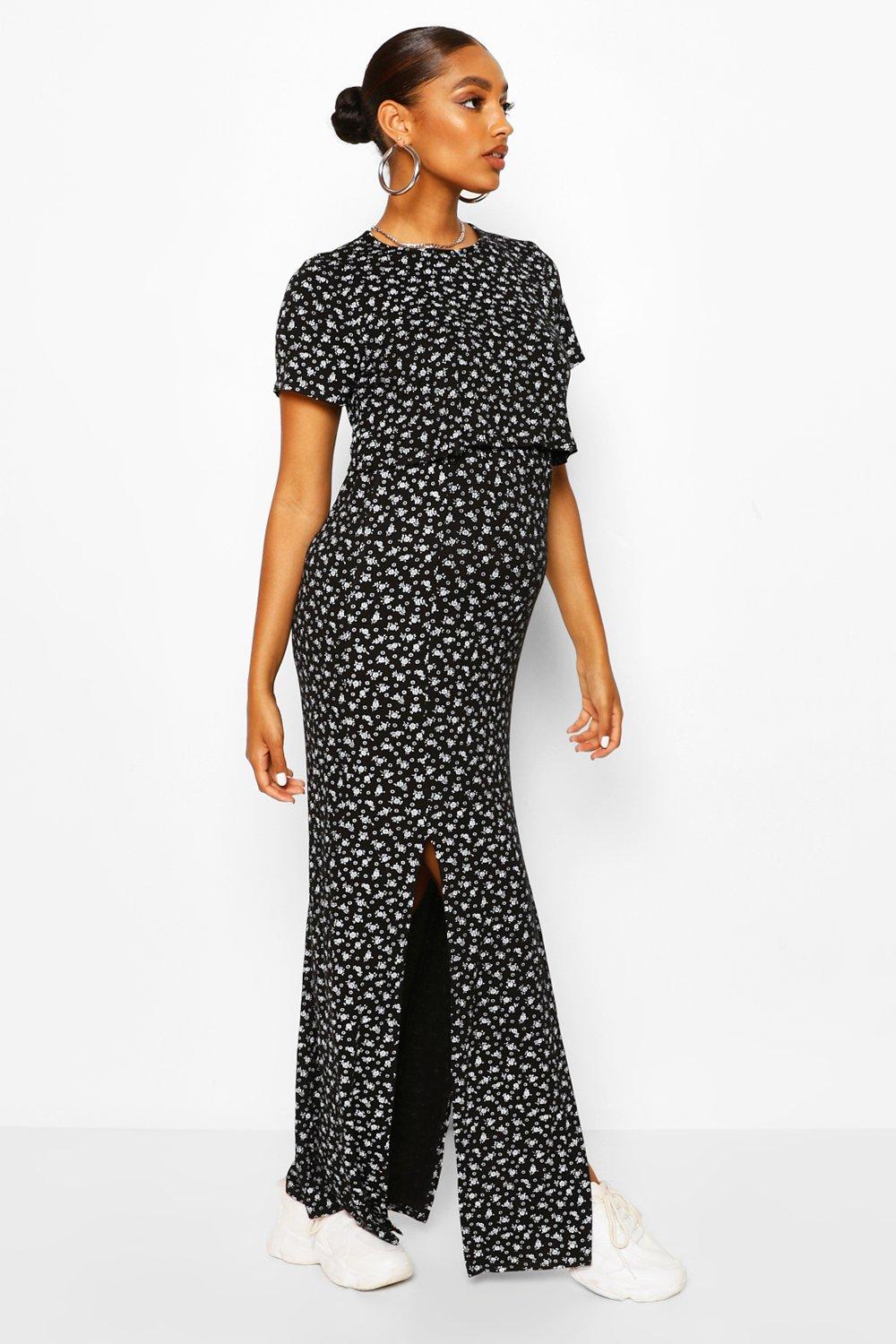 maternity maxi dress boohoo