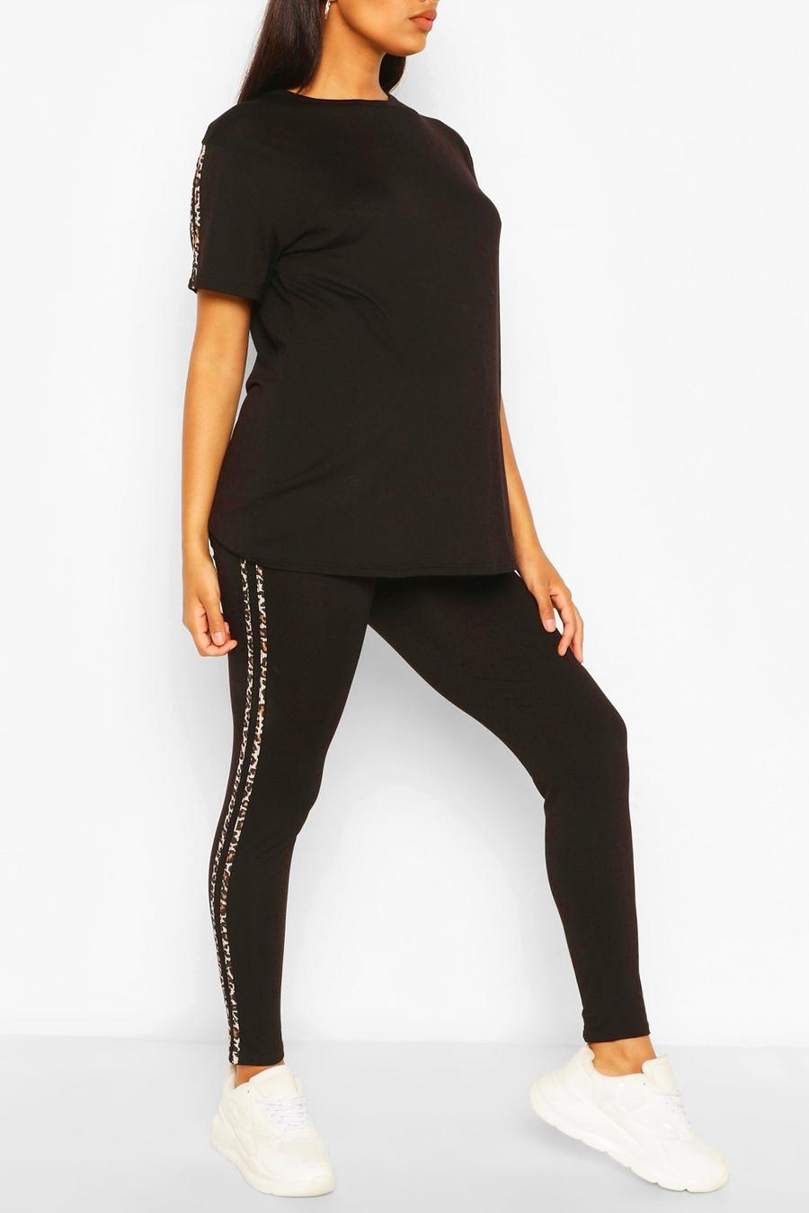 Black Mammakläder - Mysdress med leopardmönstrade ränder image number 1