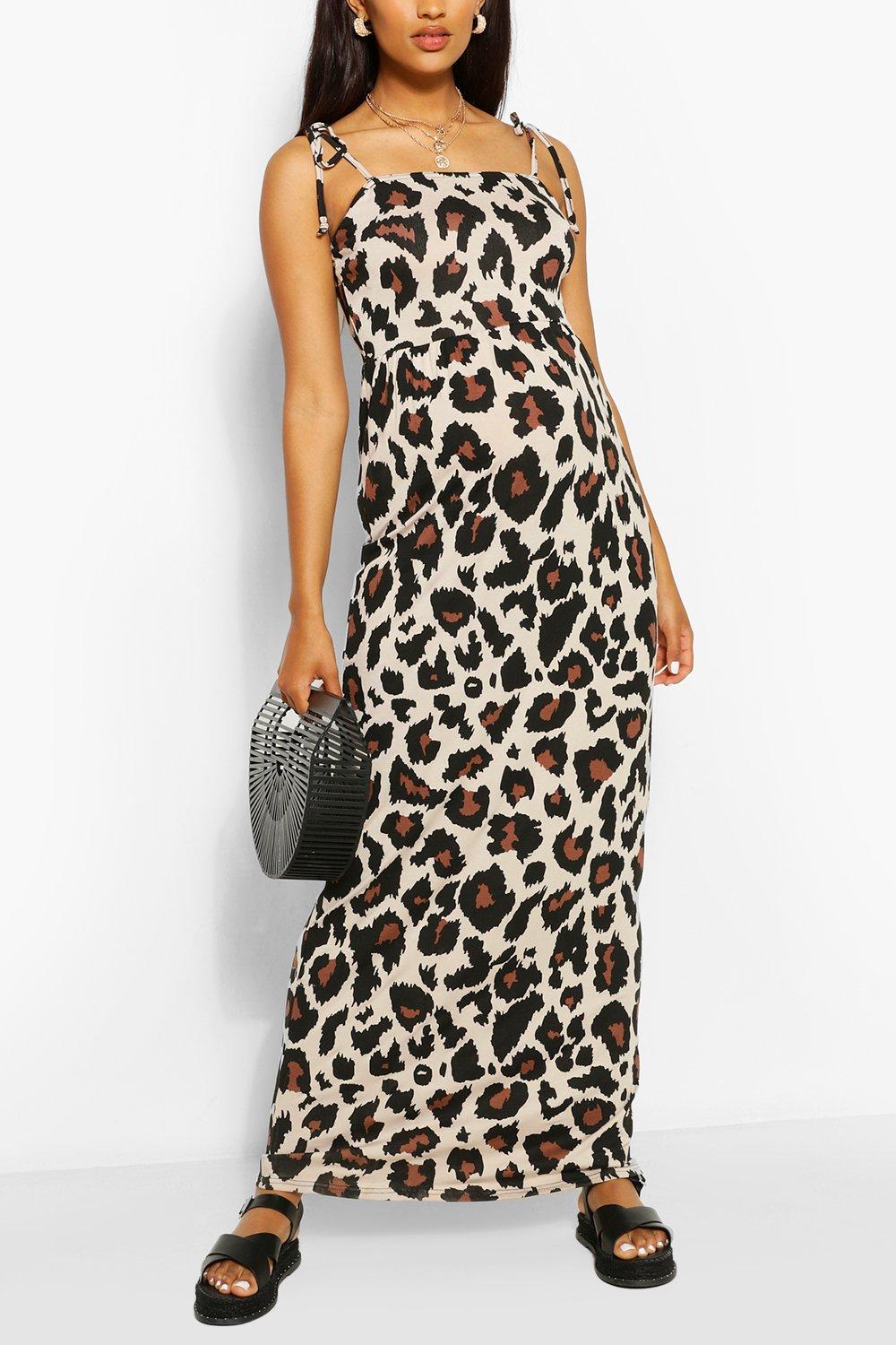 boohoo maternity leopard print dress