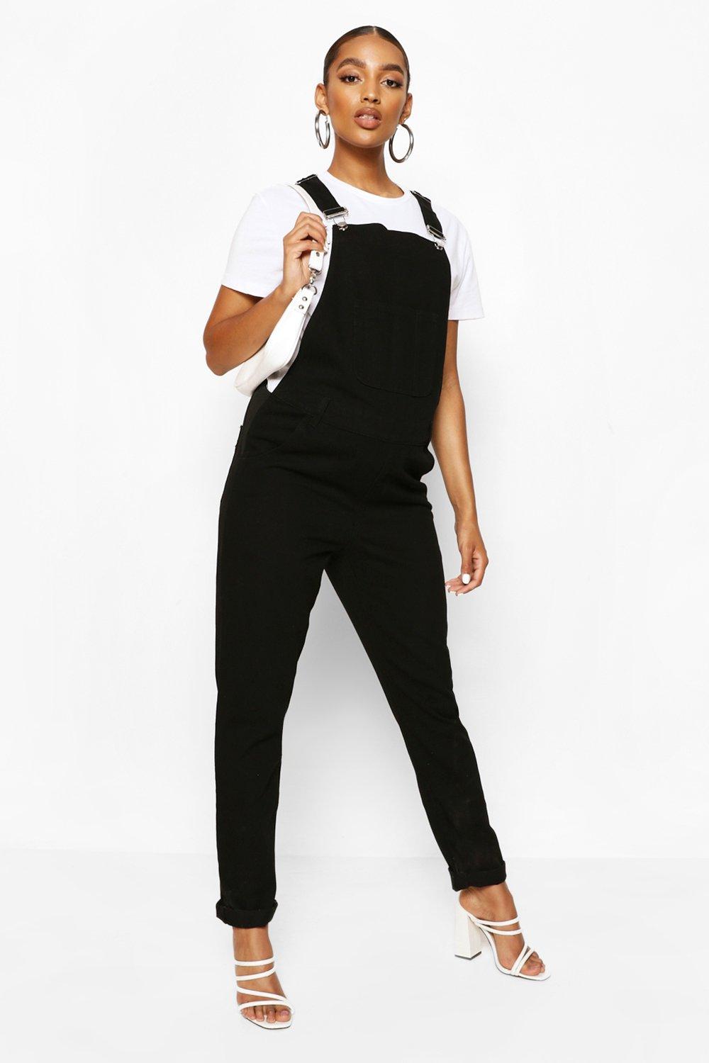 boohoo black overalls