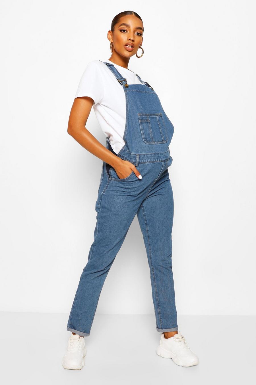 כחול ביניים סרבל מבד ג'ינס בגדי היריון image number 1