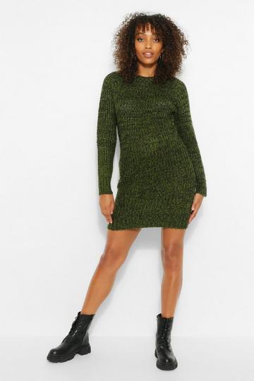 Khaki Maternity Twist Knit Marl Dress