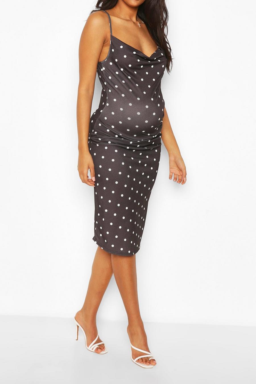 Maternity Polka Dot Midi Dress image number 1