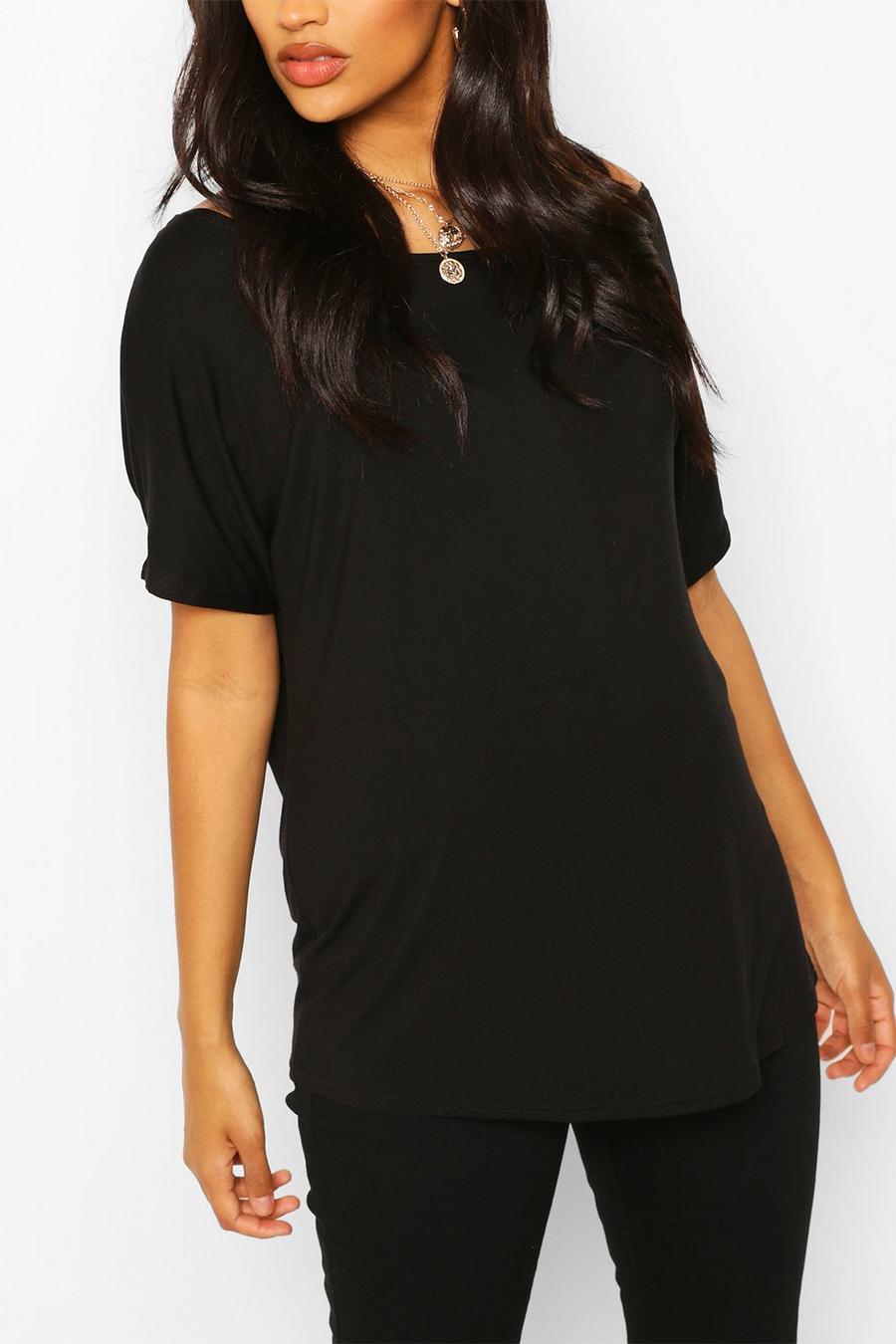 Black Mammakläder - T-shirt med off shoulder-detalj image number 1