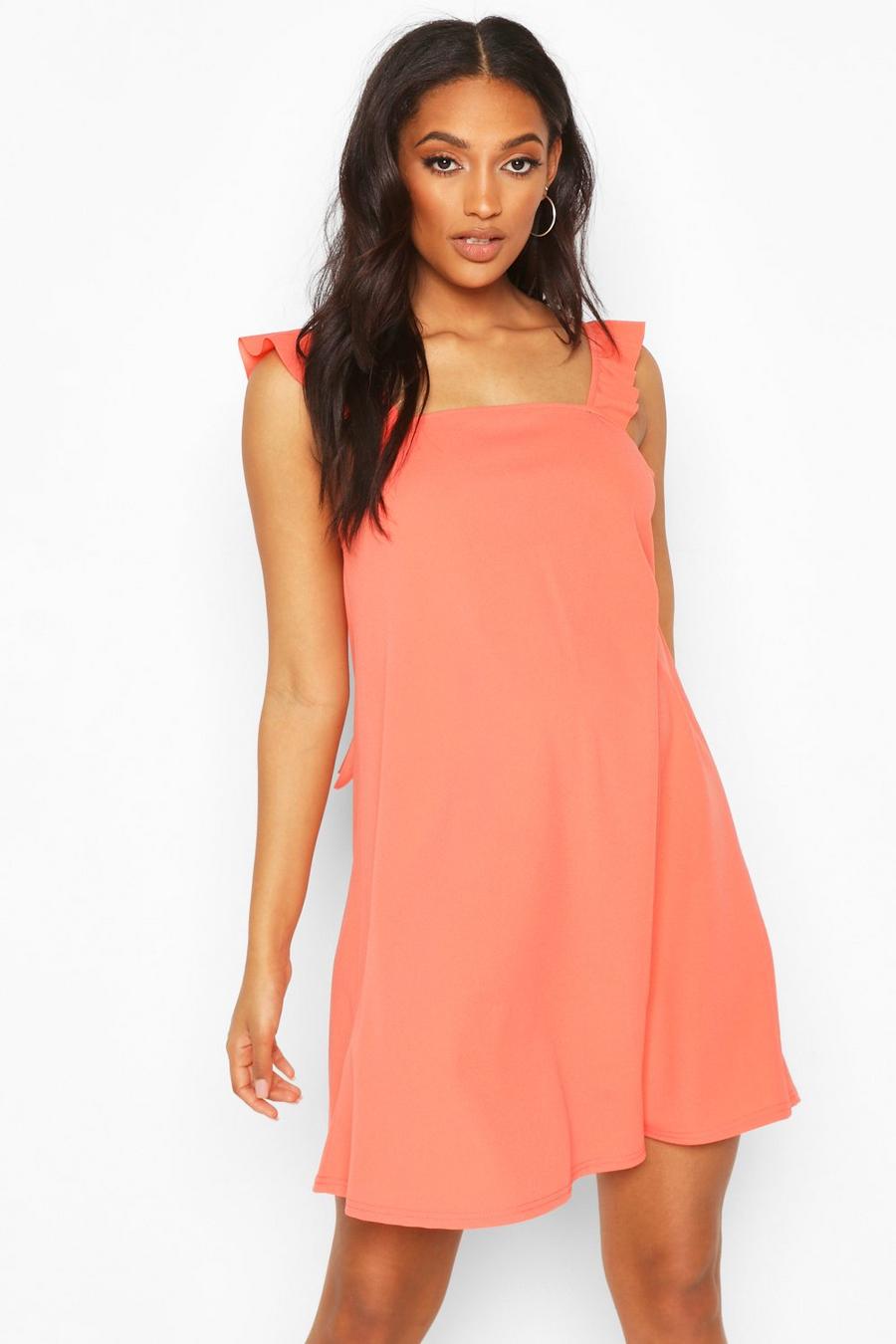 Coral Maternity Frill Tie Back Sundress image number 1