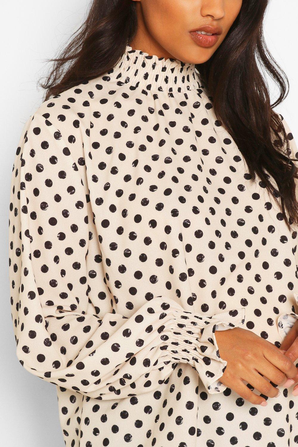 polka dot smock top