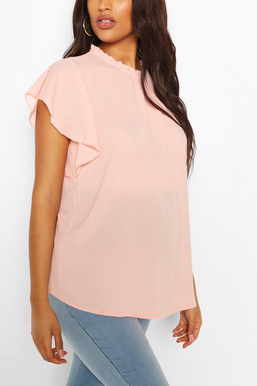 Blush Maternity Woven Frill Sleeve Blouse image number 1