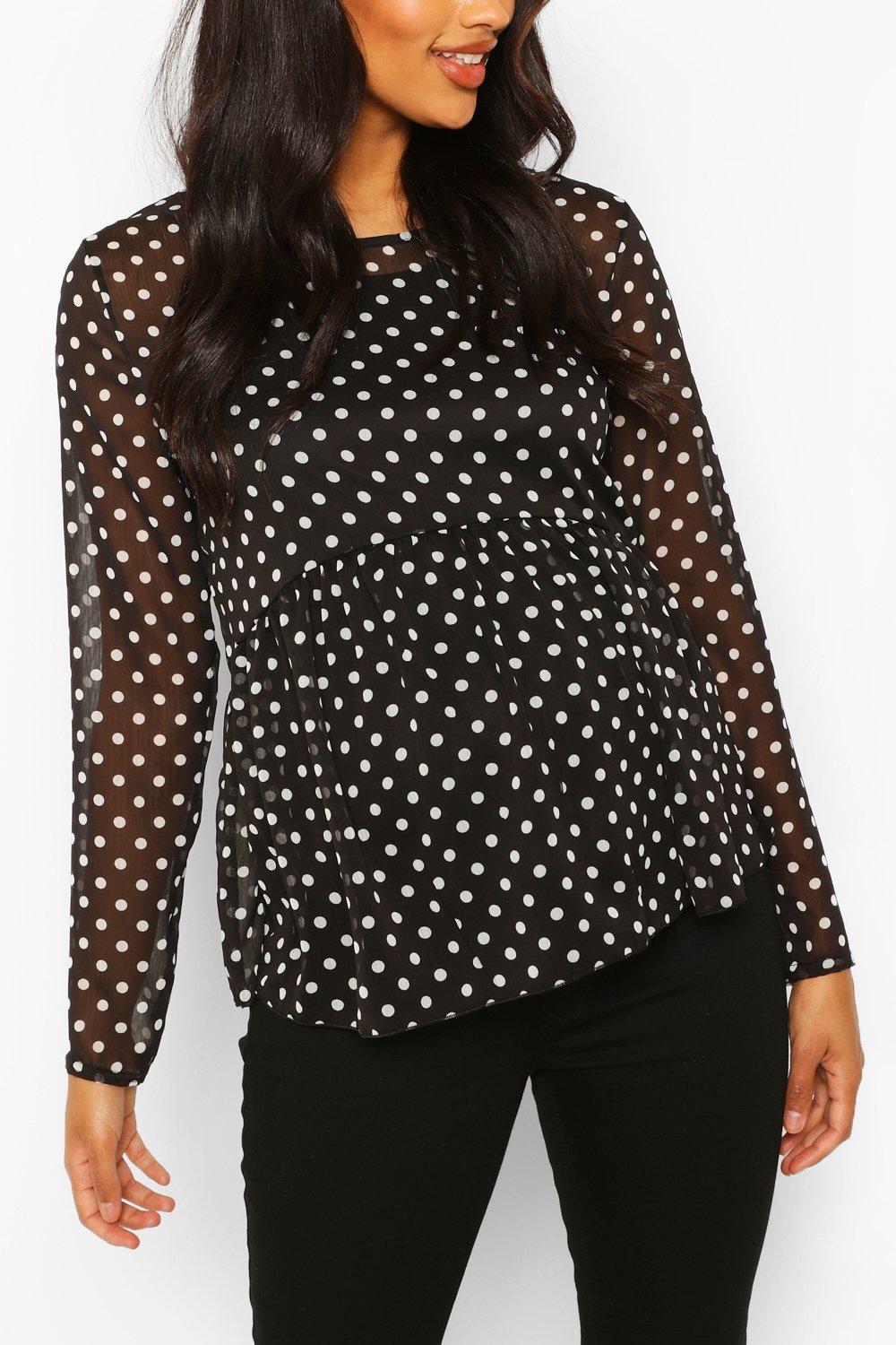 boohoo polka dot maternity dress