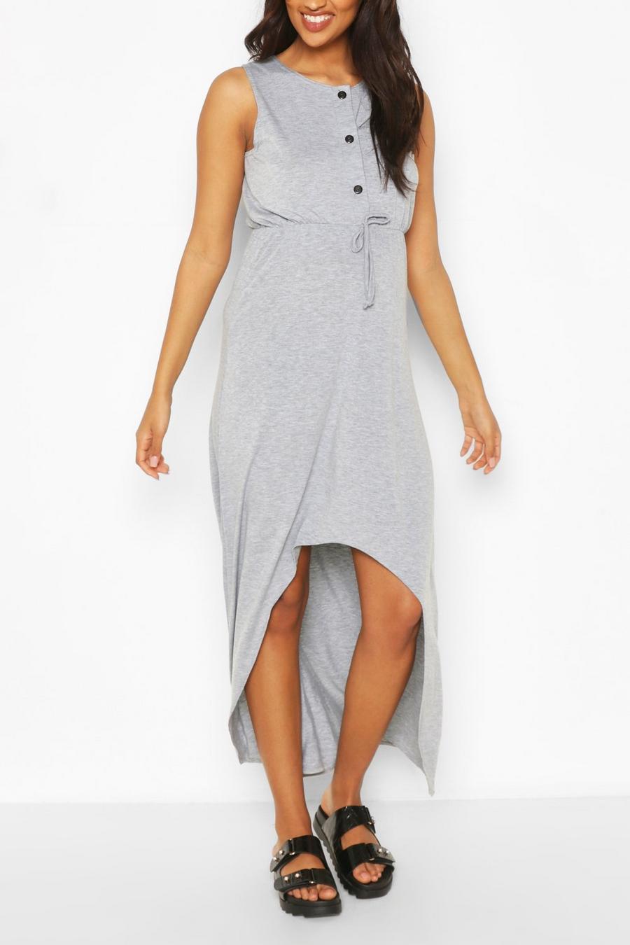 Grey marl Mammakläder - Midiklänning i amningsmodell med knappar image number 1