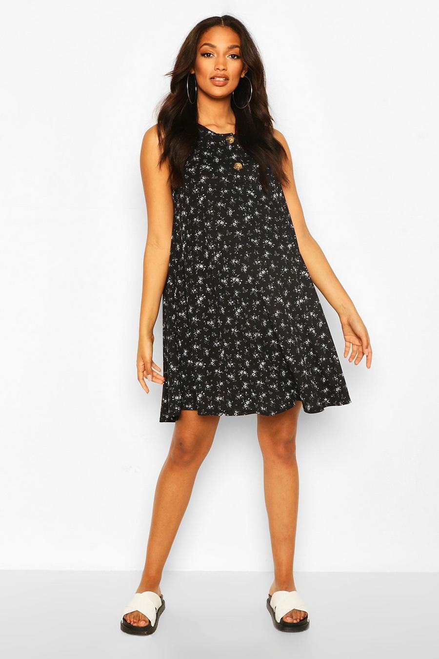 Maternity Ditsy Floral Button Front Swing Dress image number 1