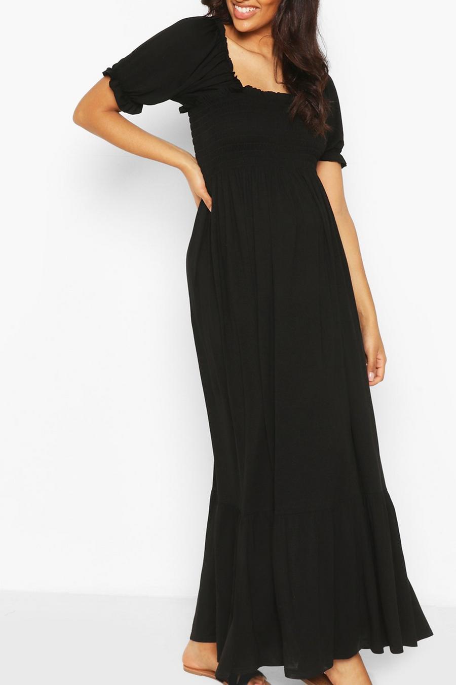 Maternity Shirred Tiered Maxi Dress image number 1