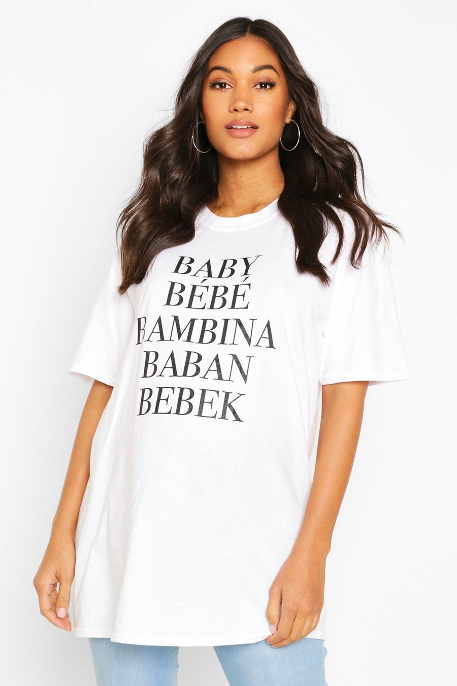 T-shirt premaman con scritta “Baby” image number 1