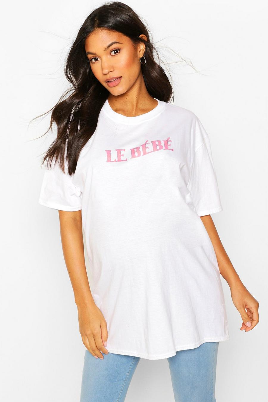 Camiseta con slogan “Le Bebe” Ropa Premamá image number 1