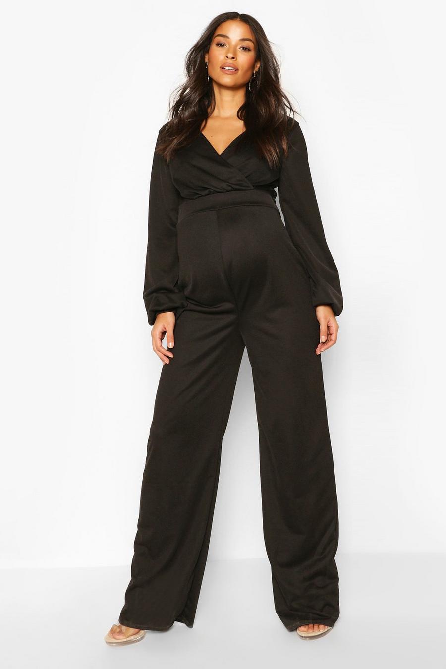 Maternity Cross Over Wide Leg Jumpsuit image number 1