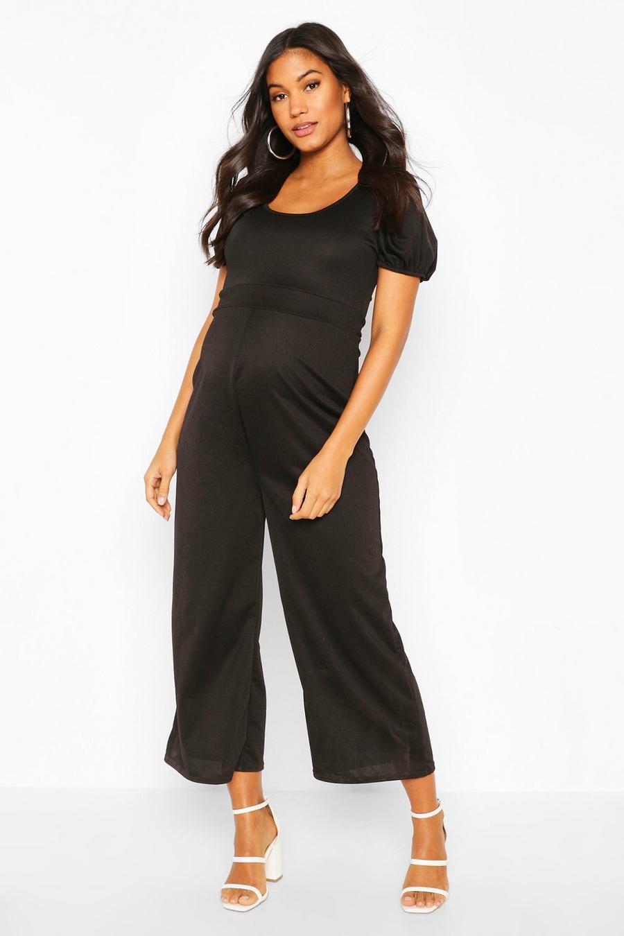 Maternity Puff Sleeve Culotte Jumpsuit image number 1