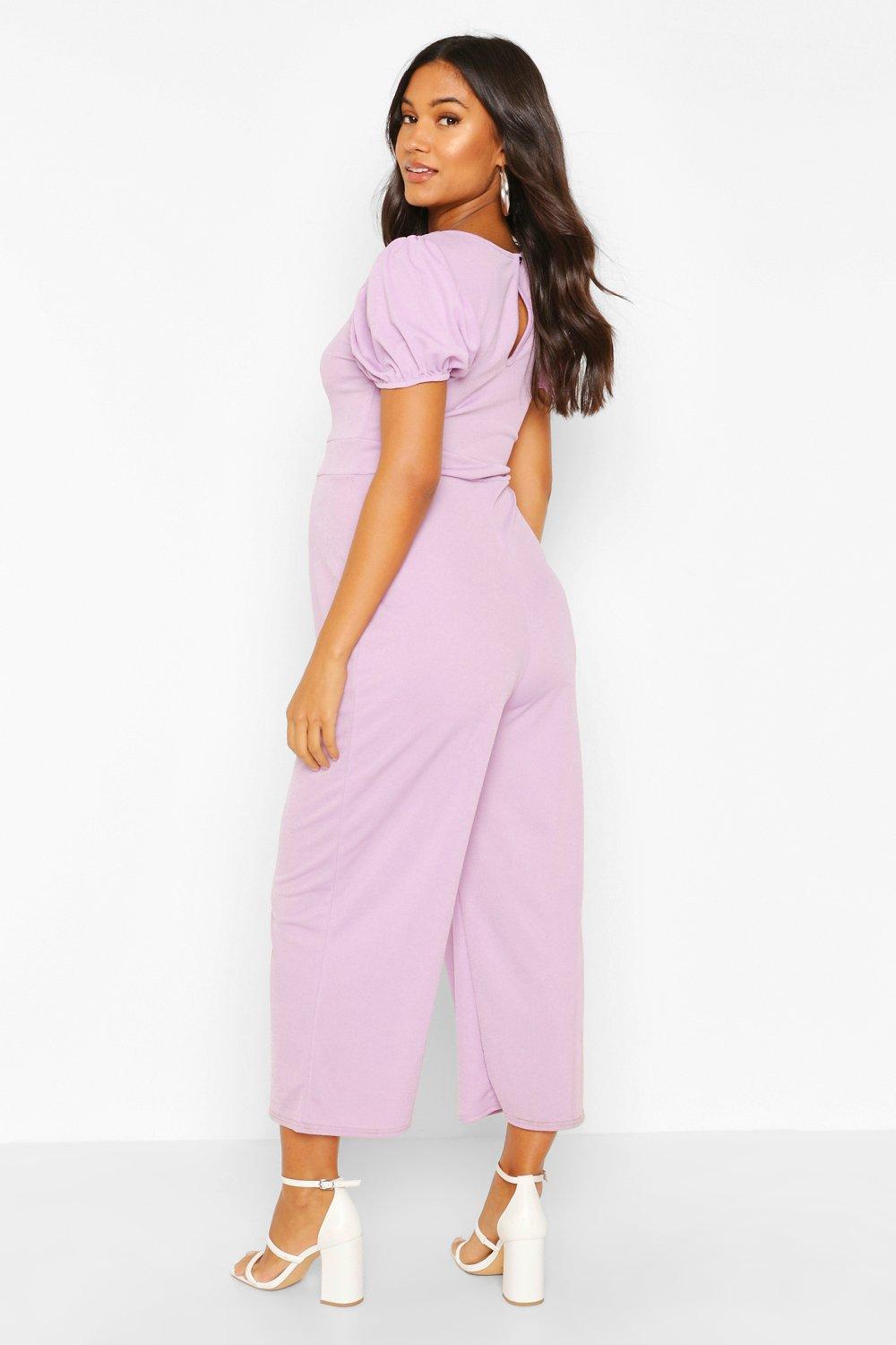 purple maternity jumpsuit