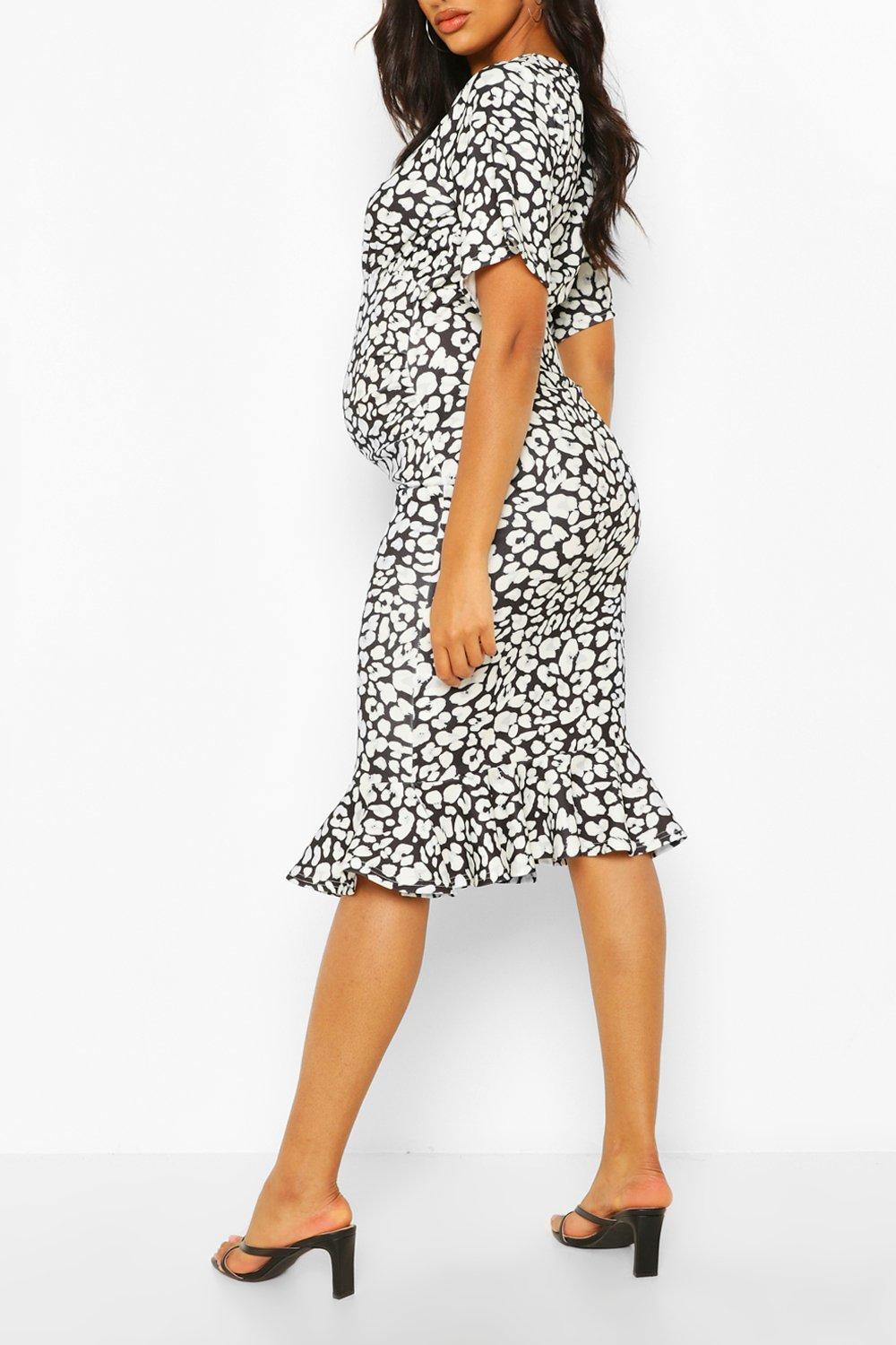 boohoo maternity leopard print dress