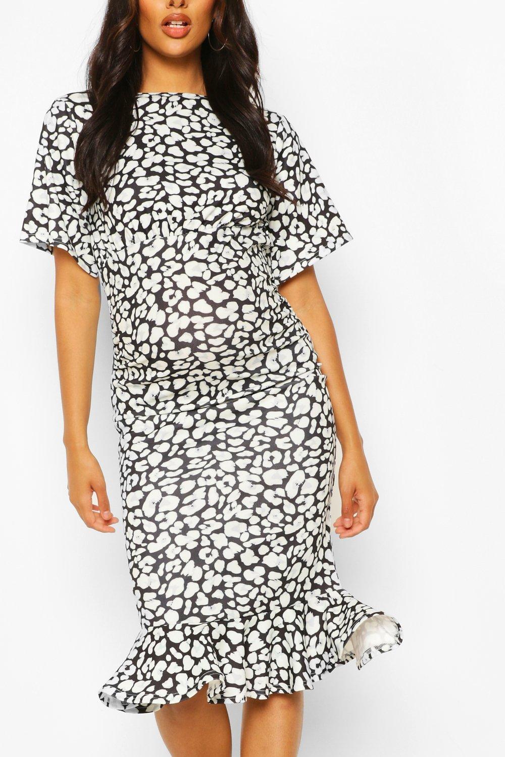 boohoo maternity leopard print dress