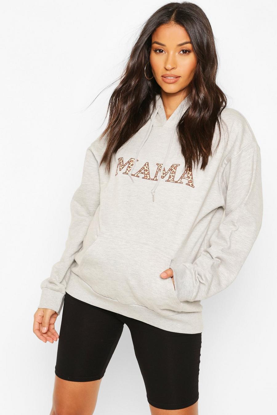 Grey Maternity Leopard Mama Hoody image number 1
