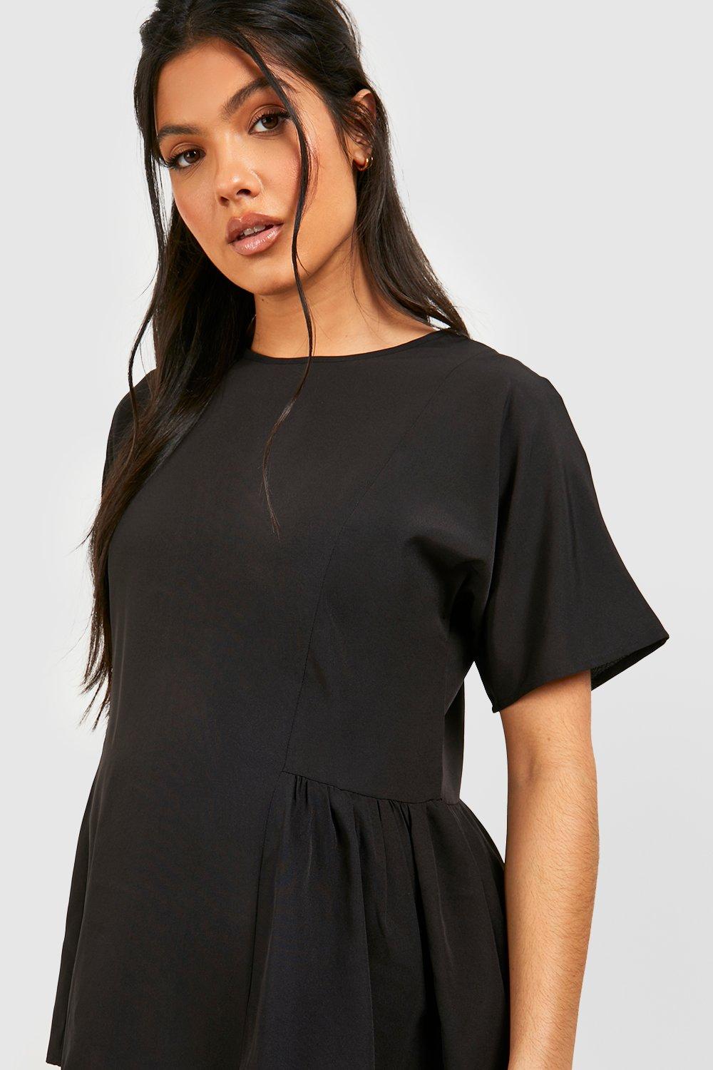 Maternite Top tunique smocke a ourlet plongeant boohoo FR