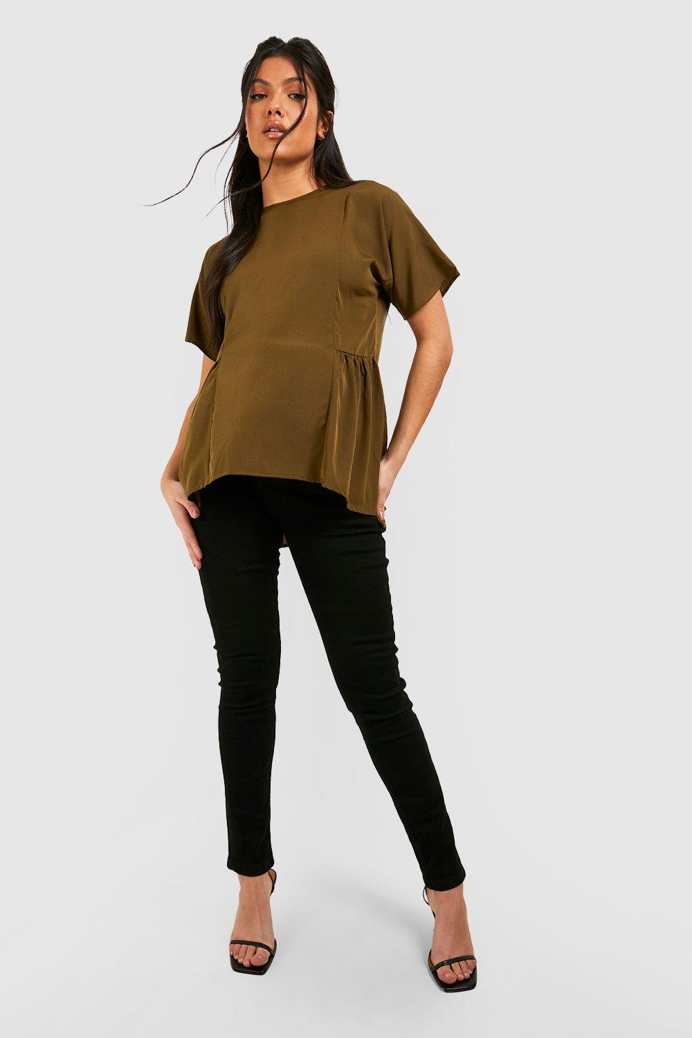 Maternity Tunic Dip Hem Smock Top boohoo