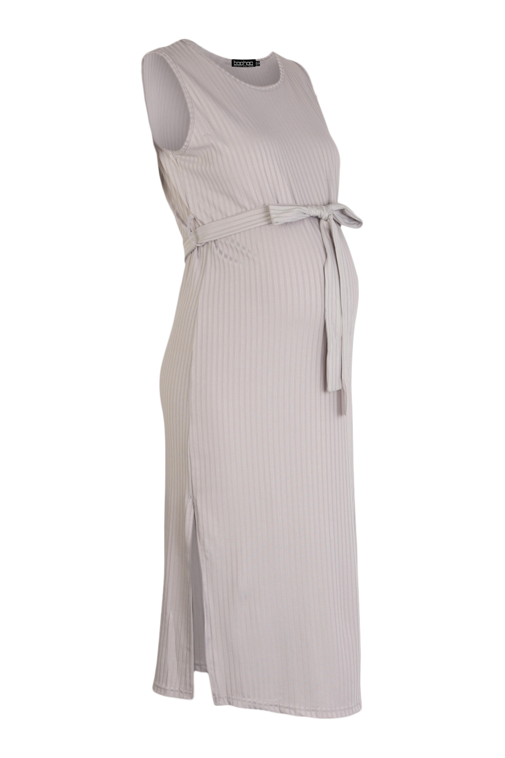 Maternity Ribbed Tie Midi Dress