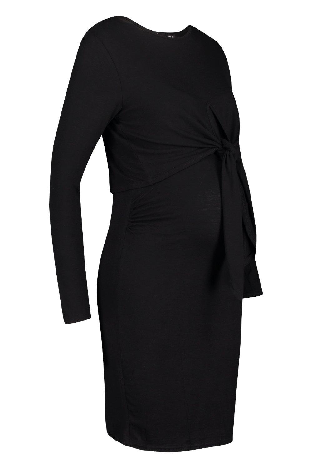 Maternity Nursing Tie Side Midi Dress boohoo USA