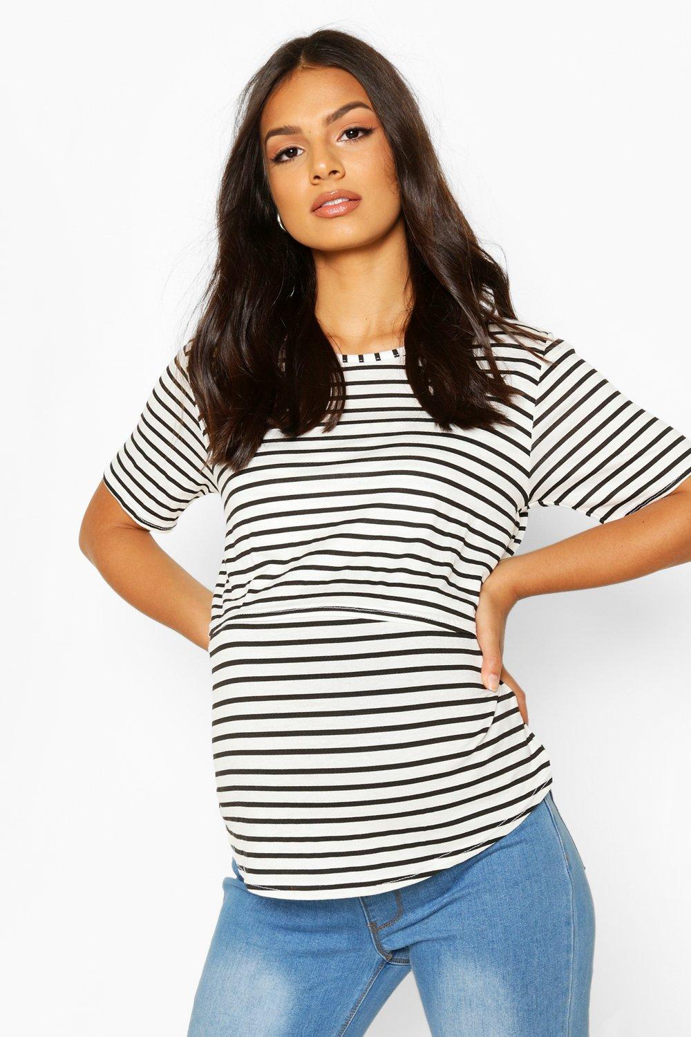 Striped Maternity & Nursing Tops – Twin Pack