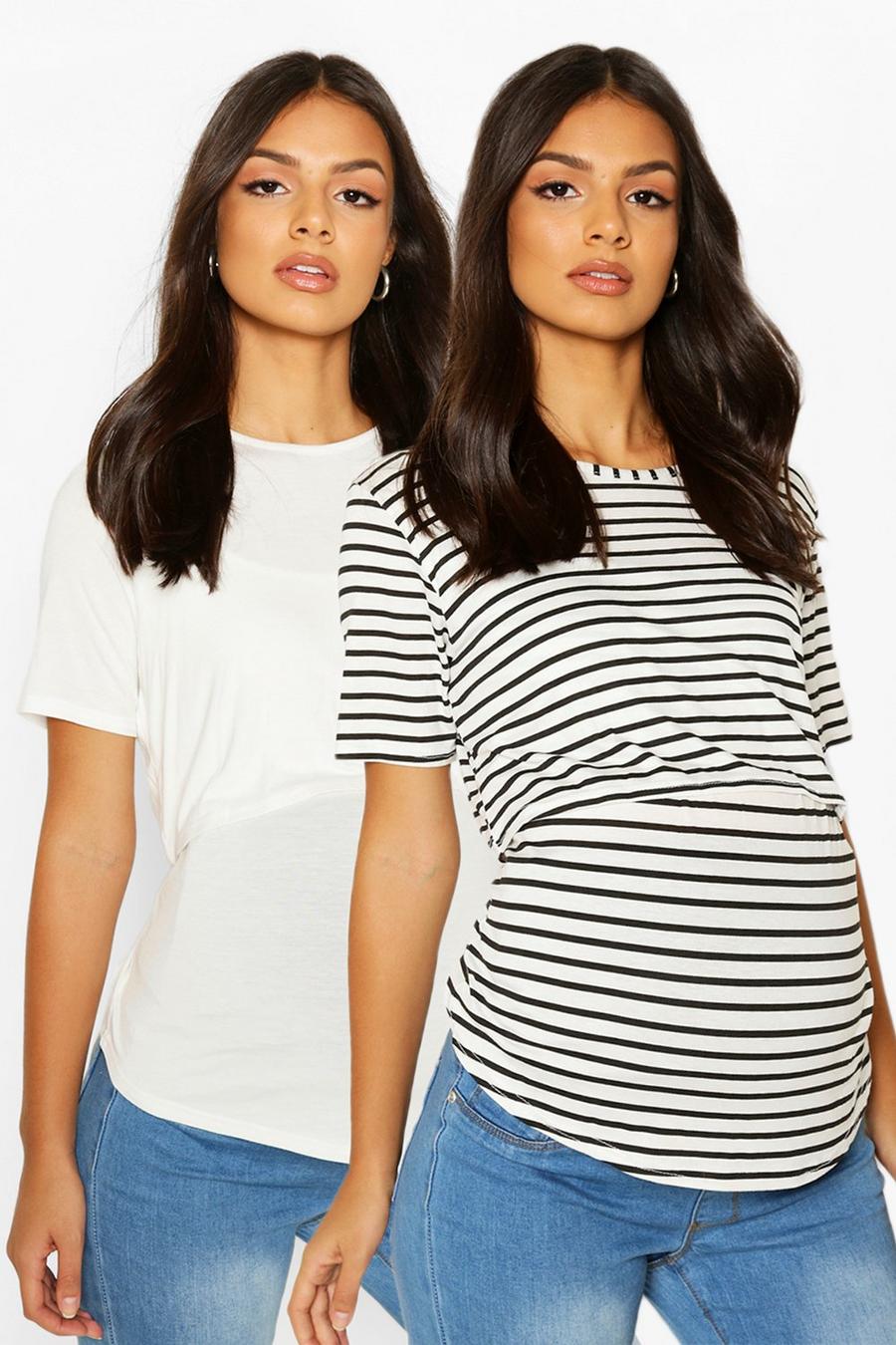 White Maternity 2 Pack Nursing T Shirt image number 1