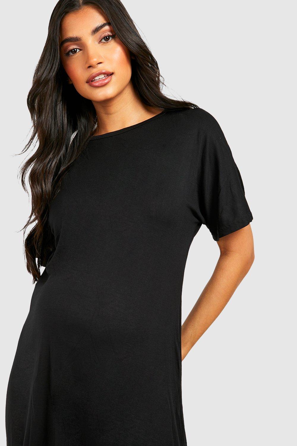 Maternity Dip Hem Oversized T-Shirt Dress | boohoo