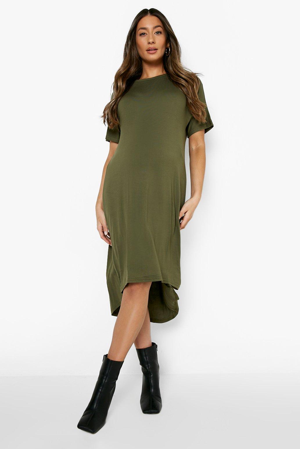 t shirt dress khaki