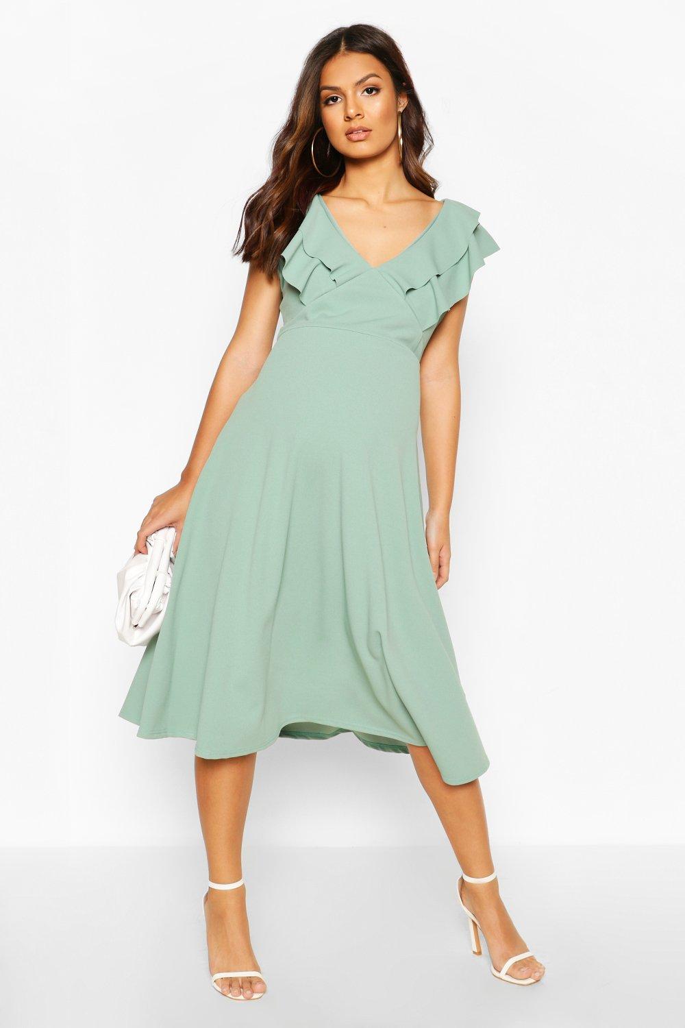 boohoo sage dress