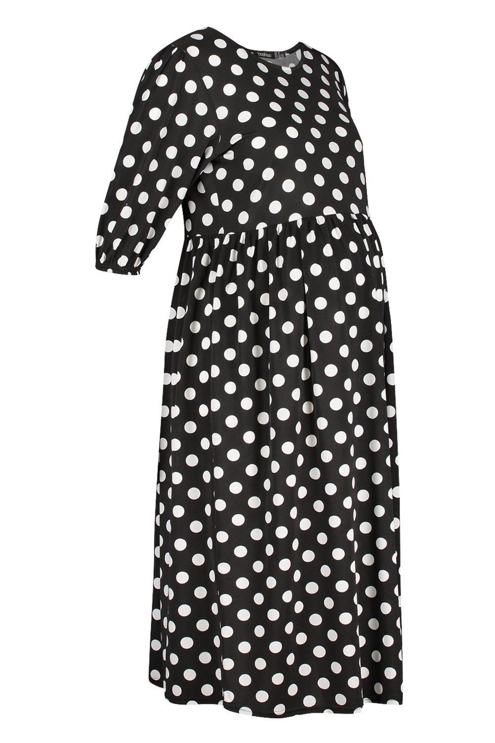 Boohoo polka shop dot maternity dress