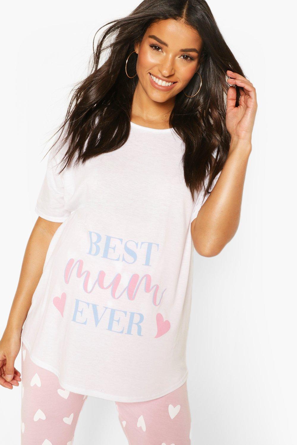 Maternity Best Mum Ever Slogan Pj Pants Set